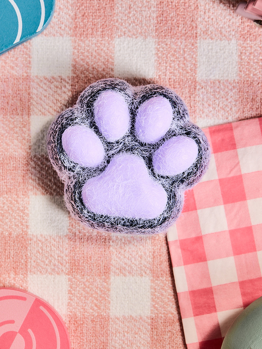 Flocked Black-purple Paw Squeeze Toys
