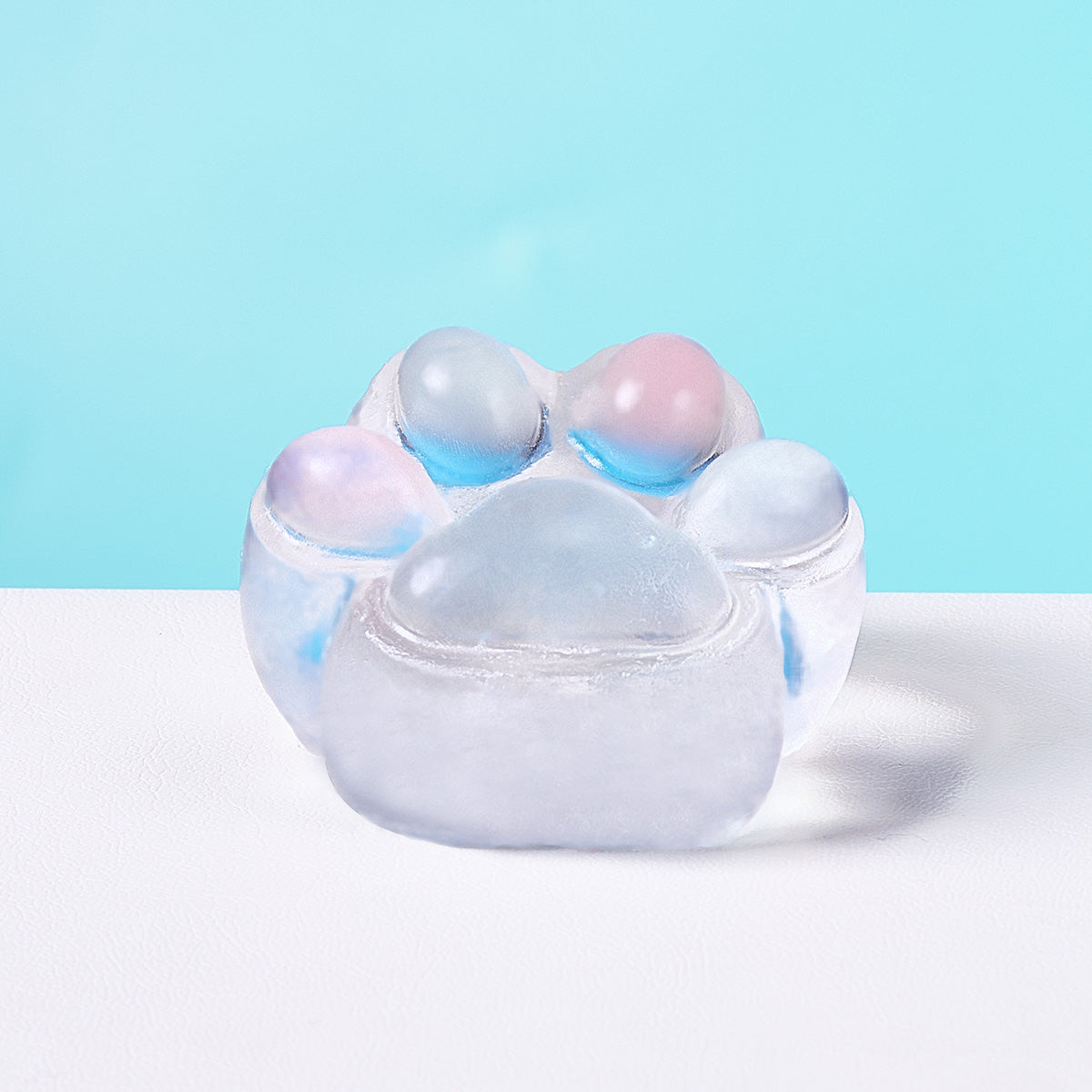 Transparent-blue-pink Paw Squishy Toy