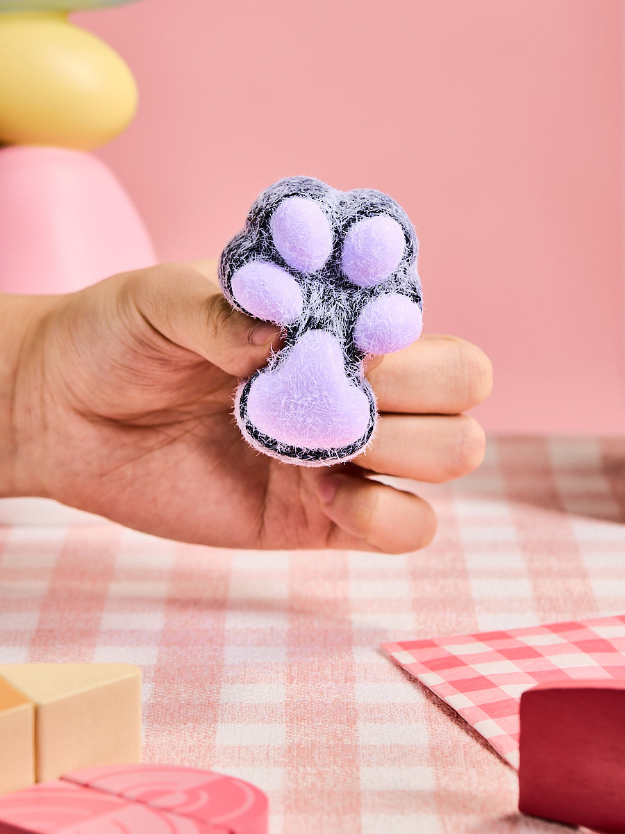 Flocked Black-purple Paw Squeeze Toys