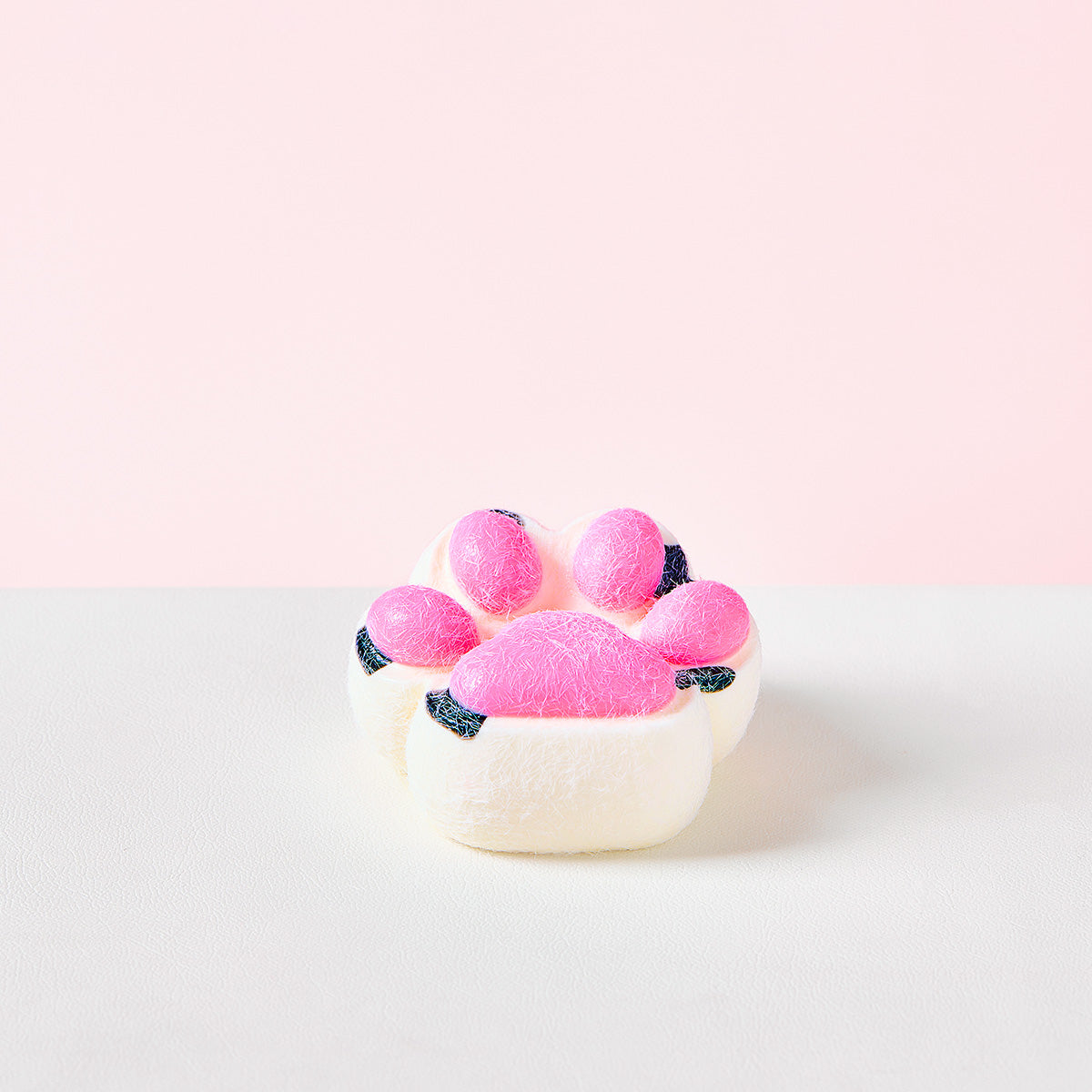 Flocked White-pink Paw Squeeze Toys