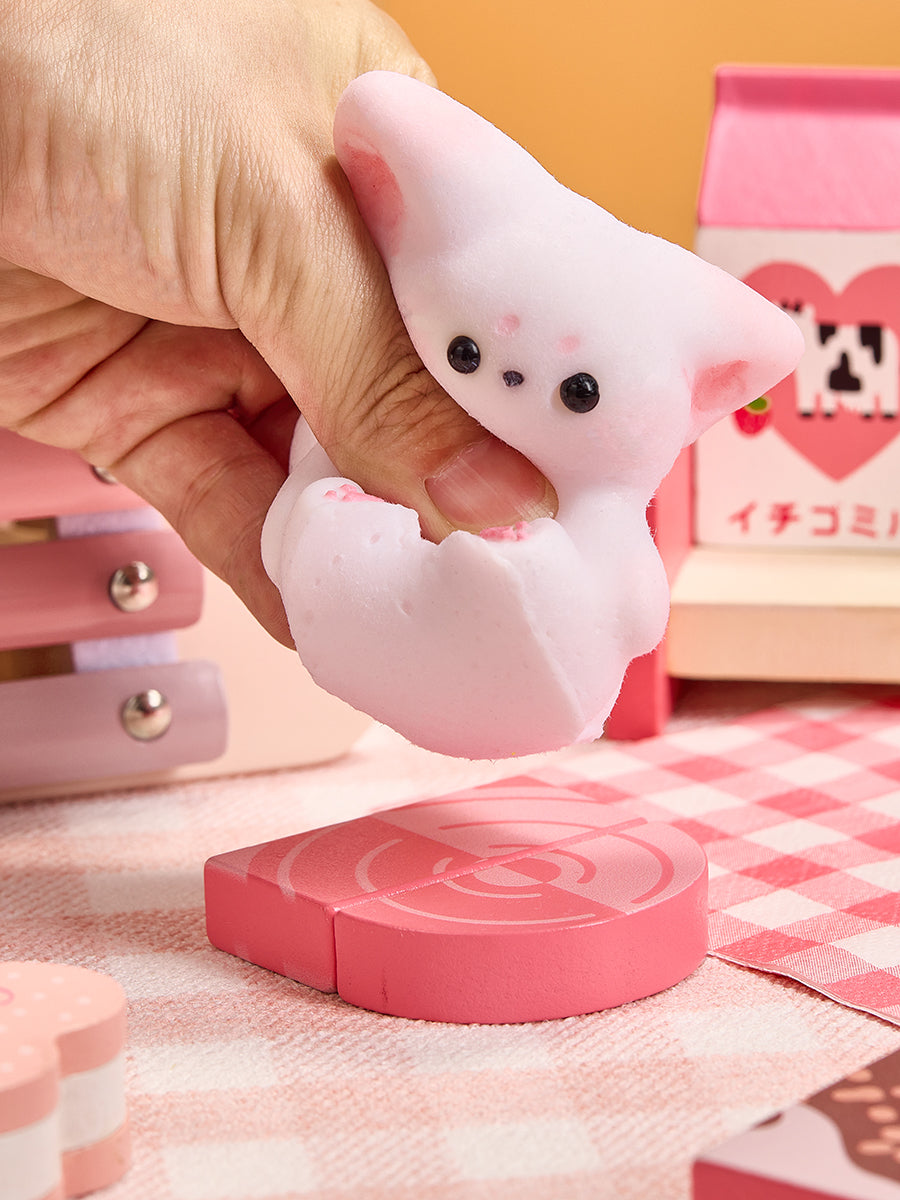 Flocked Cute Fox Squishy Toy
