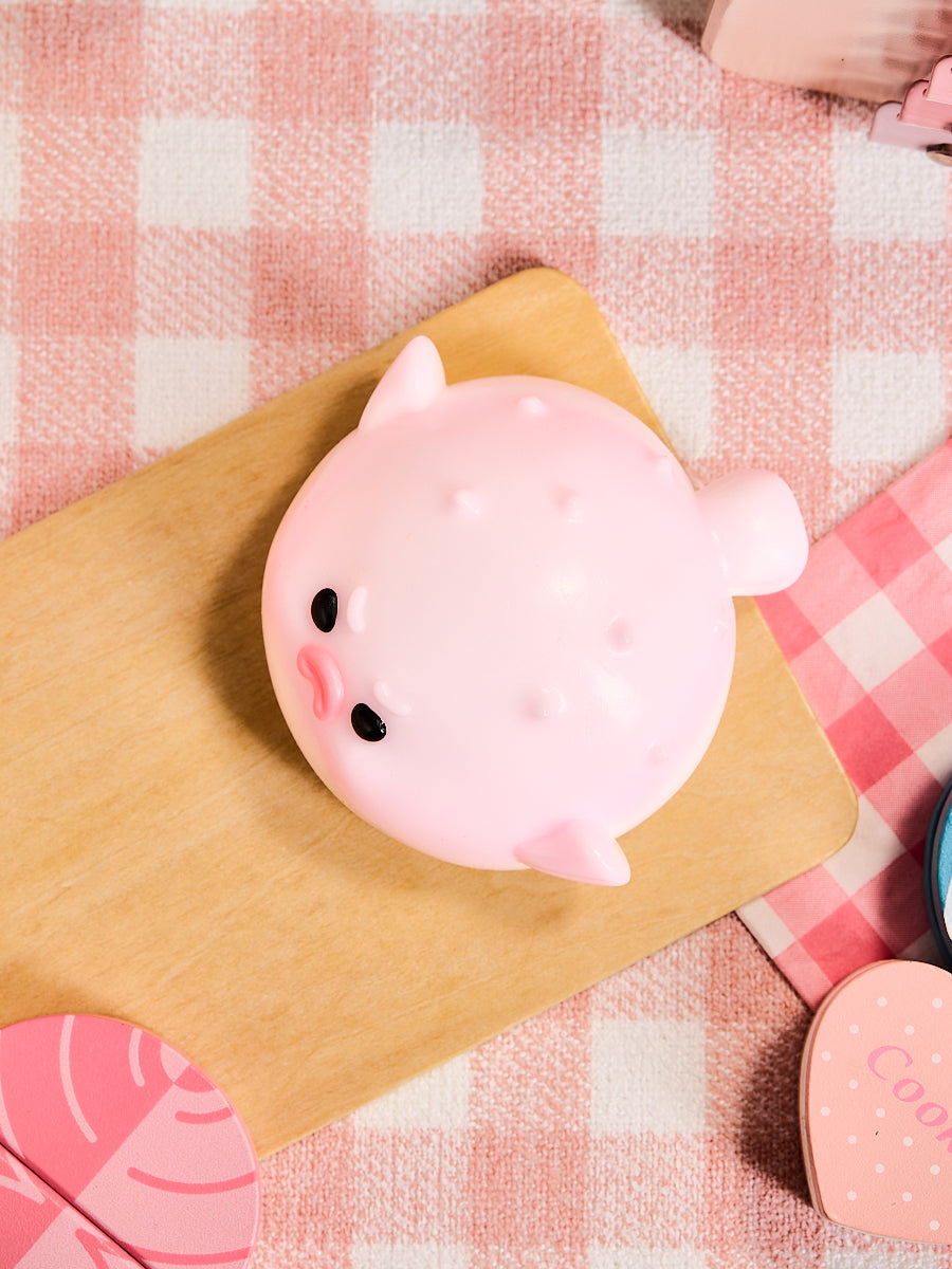 Pink Pufferfish Squishy Toy