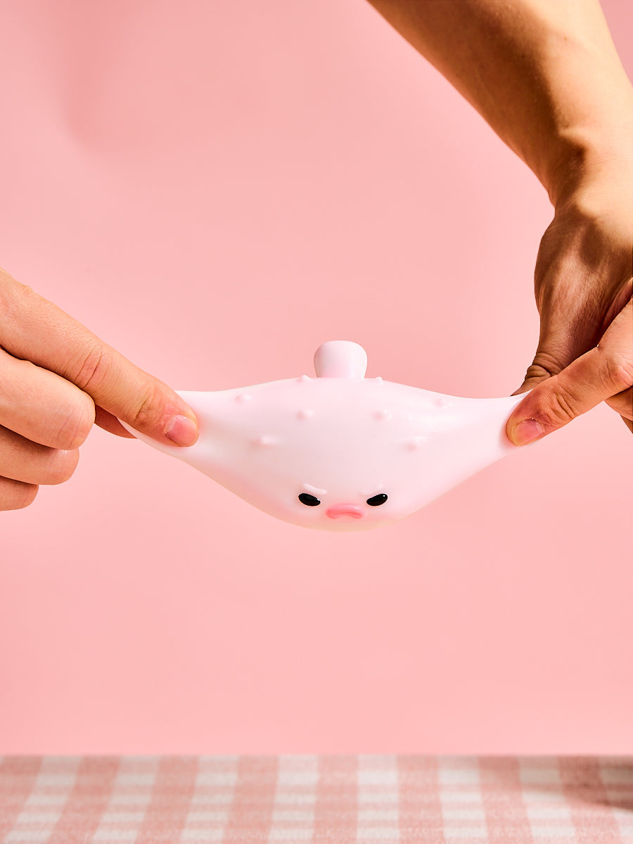 Pink Pufferfish Squishy Toy