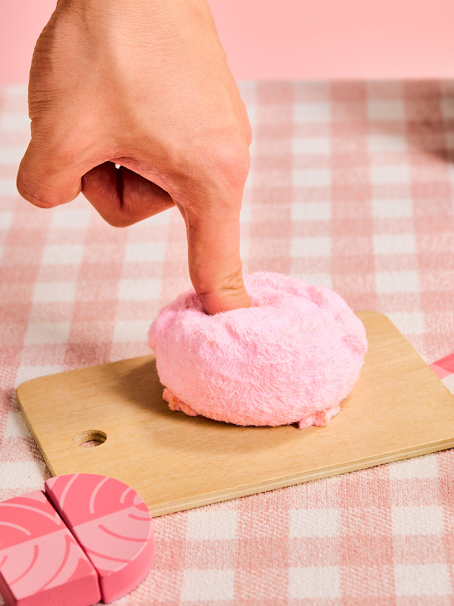 Floced Pink Chick Squishy Toy