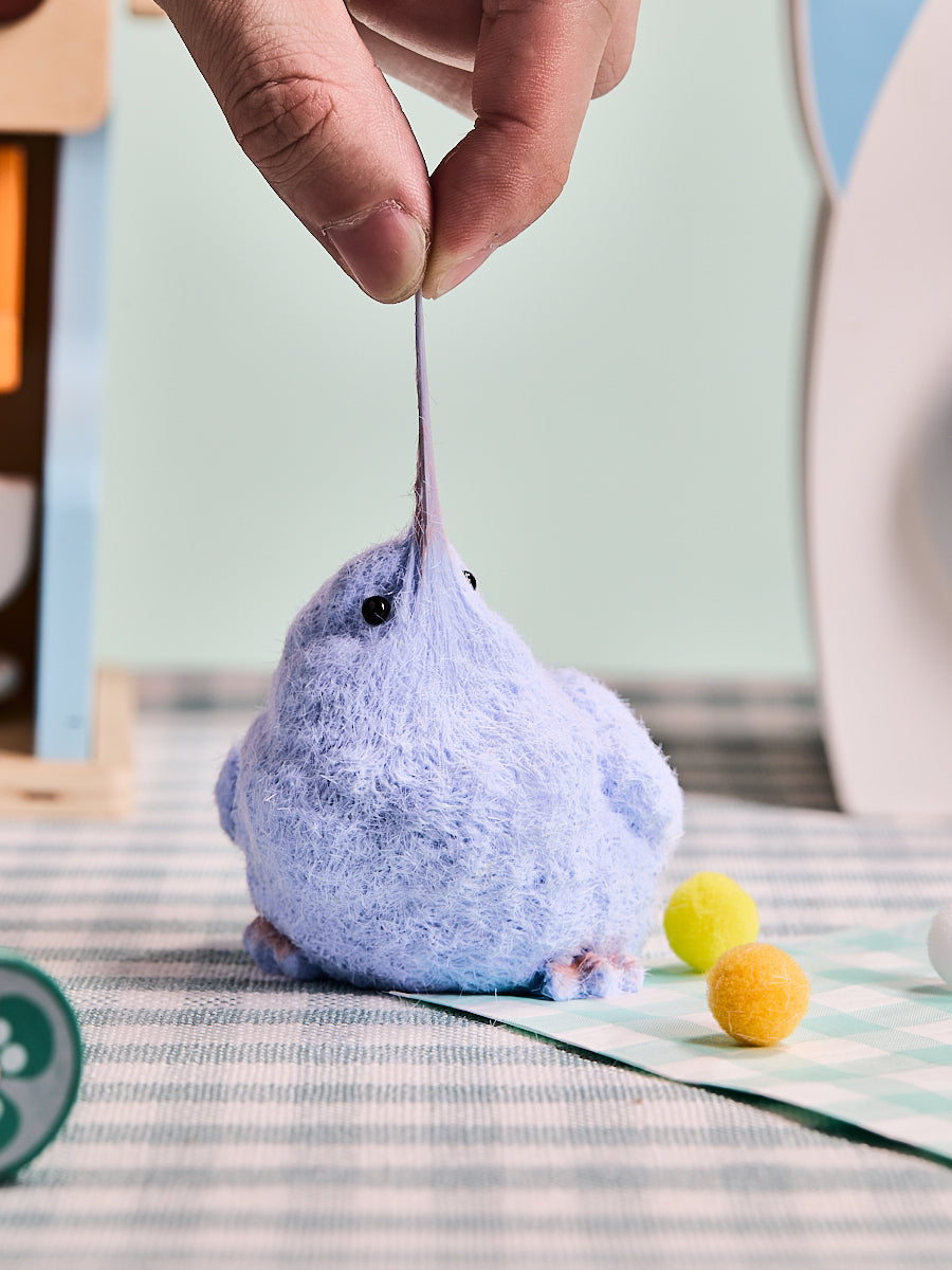 Flocked Purple Chick Squishy Toy