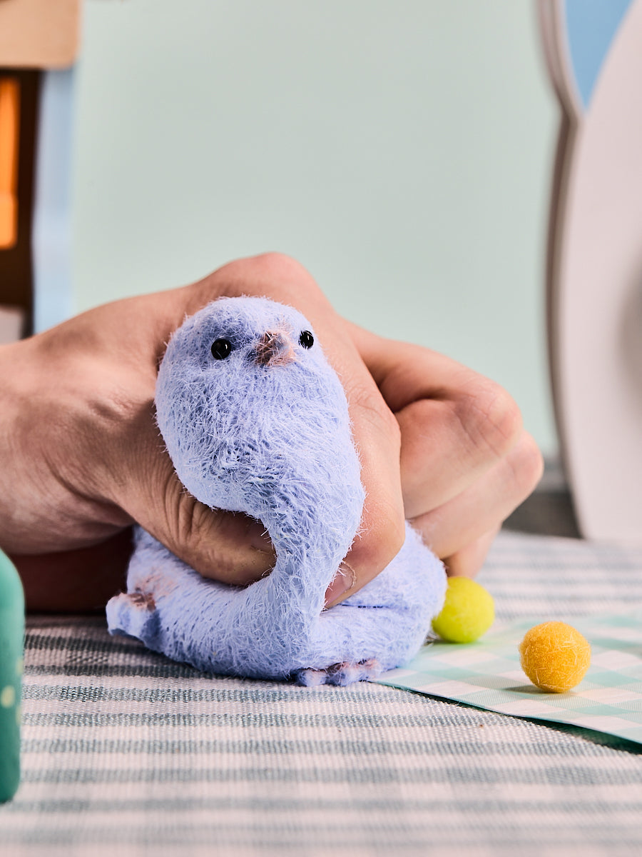 Flocked Purple Chick Squishy Toy