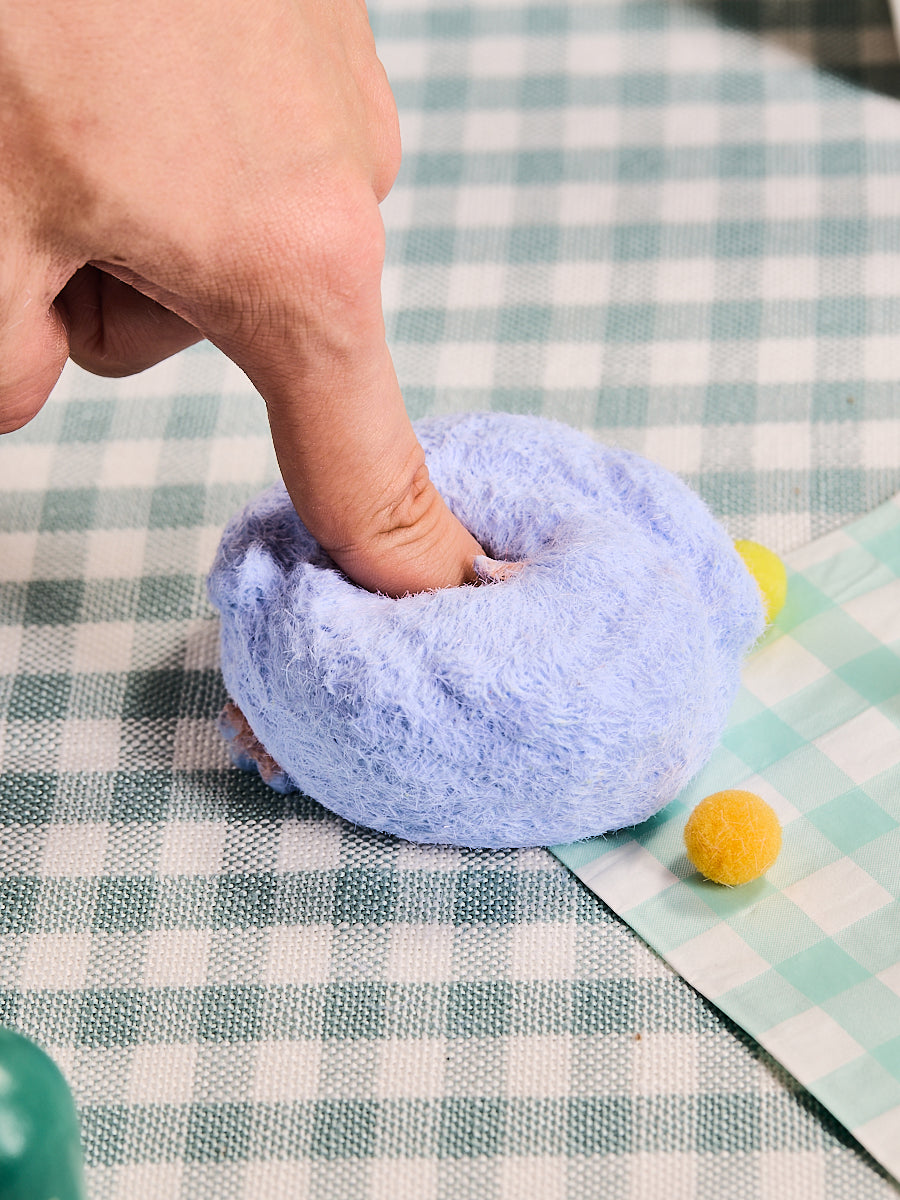 Flocked Purple Chick Squishy Toy
