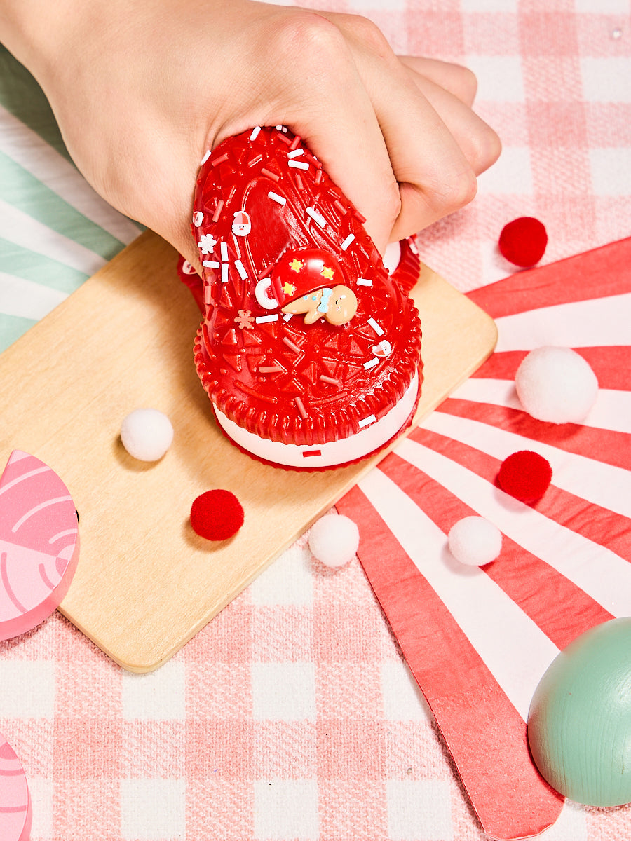 Red Xmas Cookie Sandwich Squishy Toy