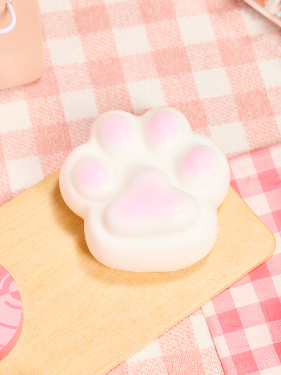 Big White-pink Paw Squishy Toy