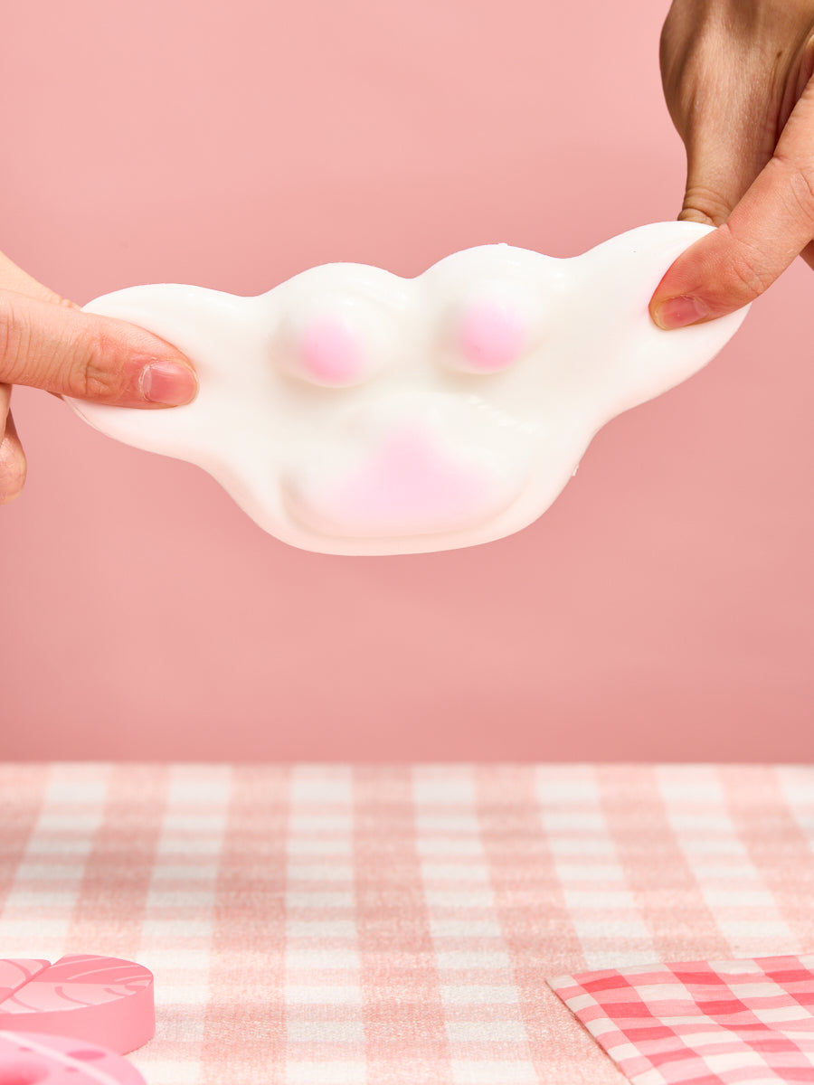 Big White-pink Paw Squishy Toy