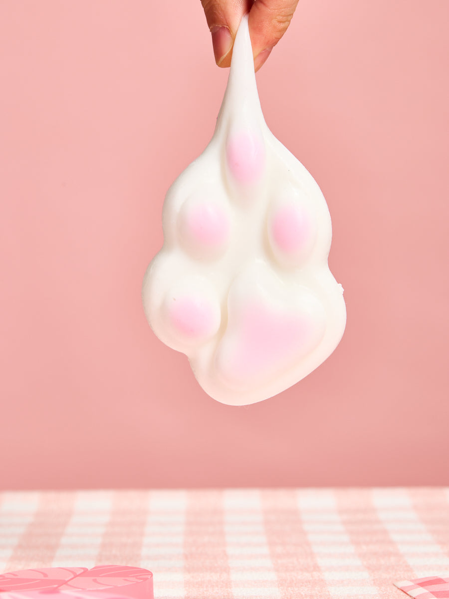 Big White-pink Paw Squishy Toy