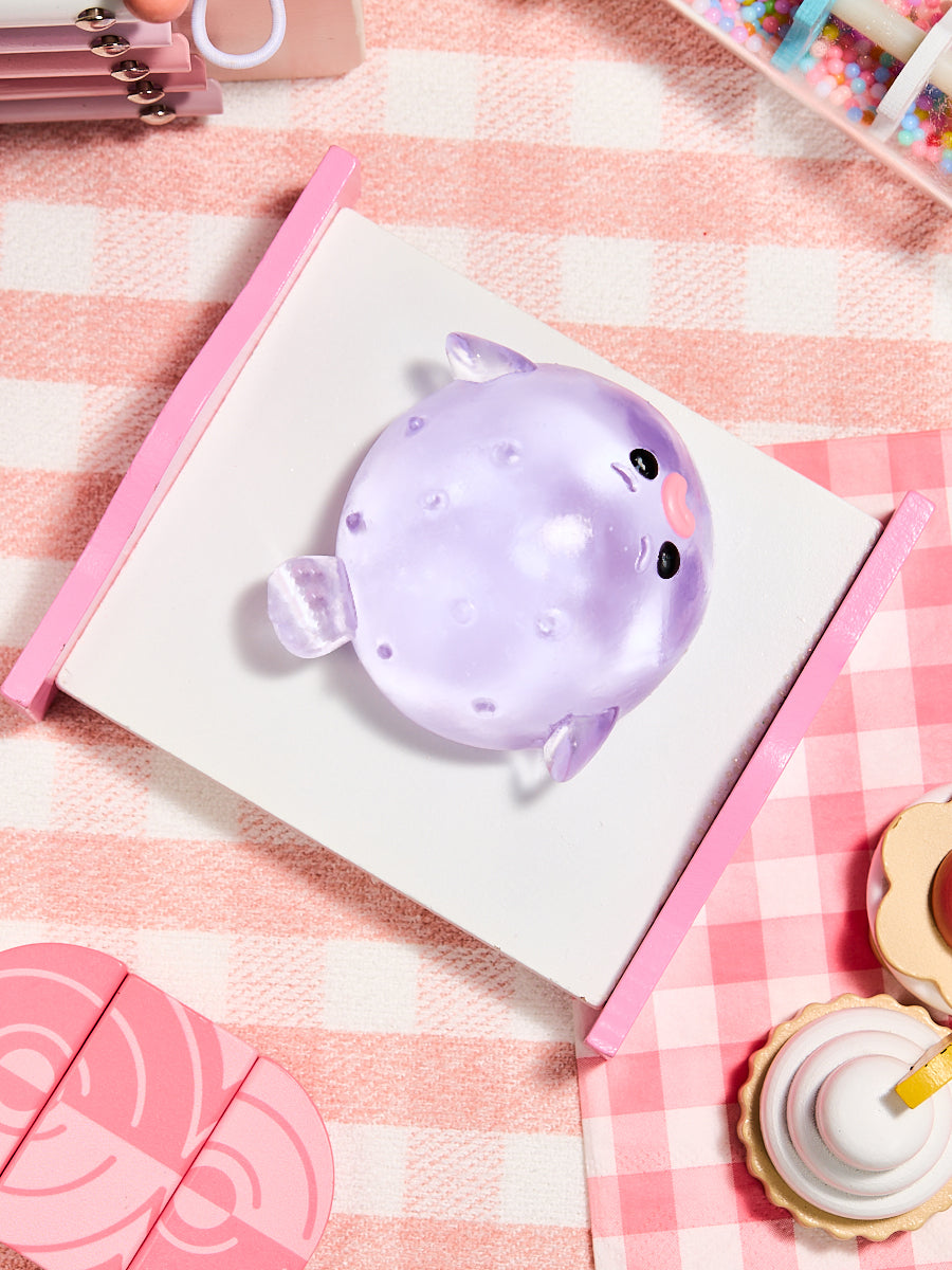 Transparent-purple Pufferfish Squishy Toy