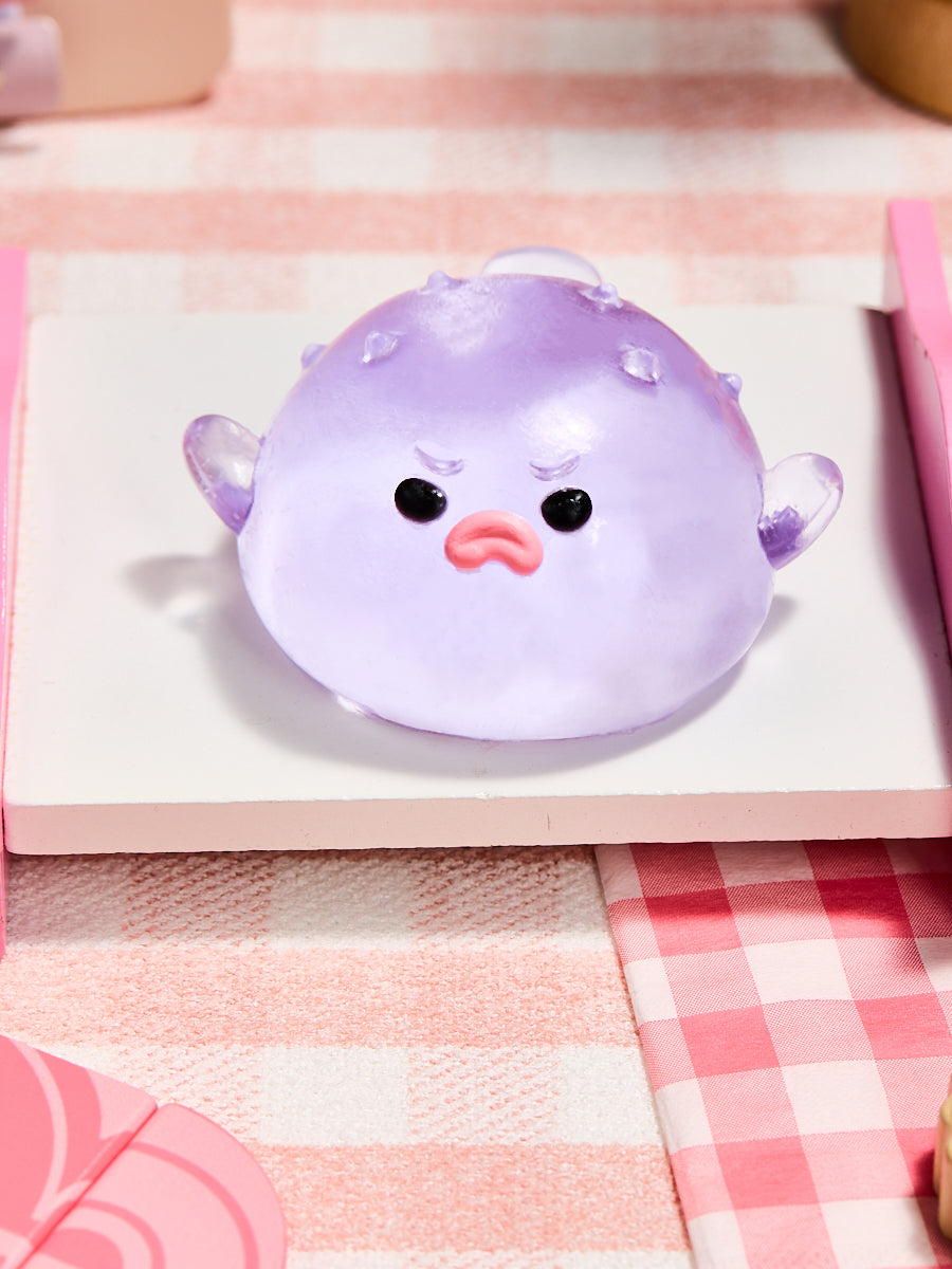 Transparent-purple Pufferfish Squishy Toy