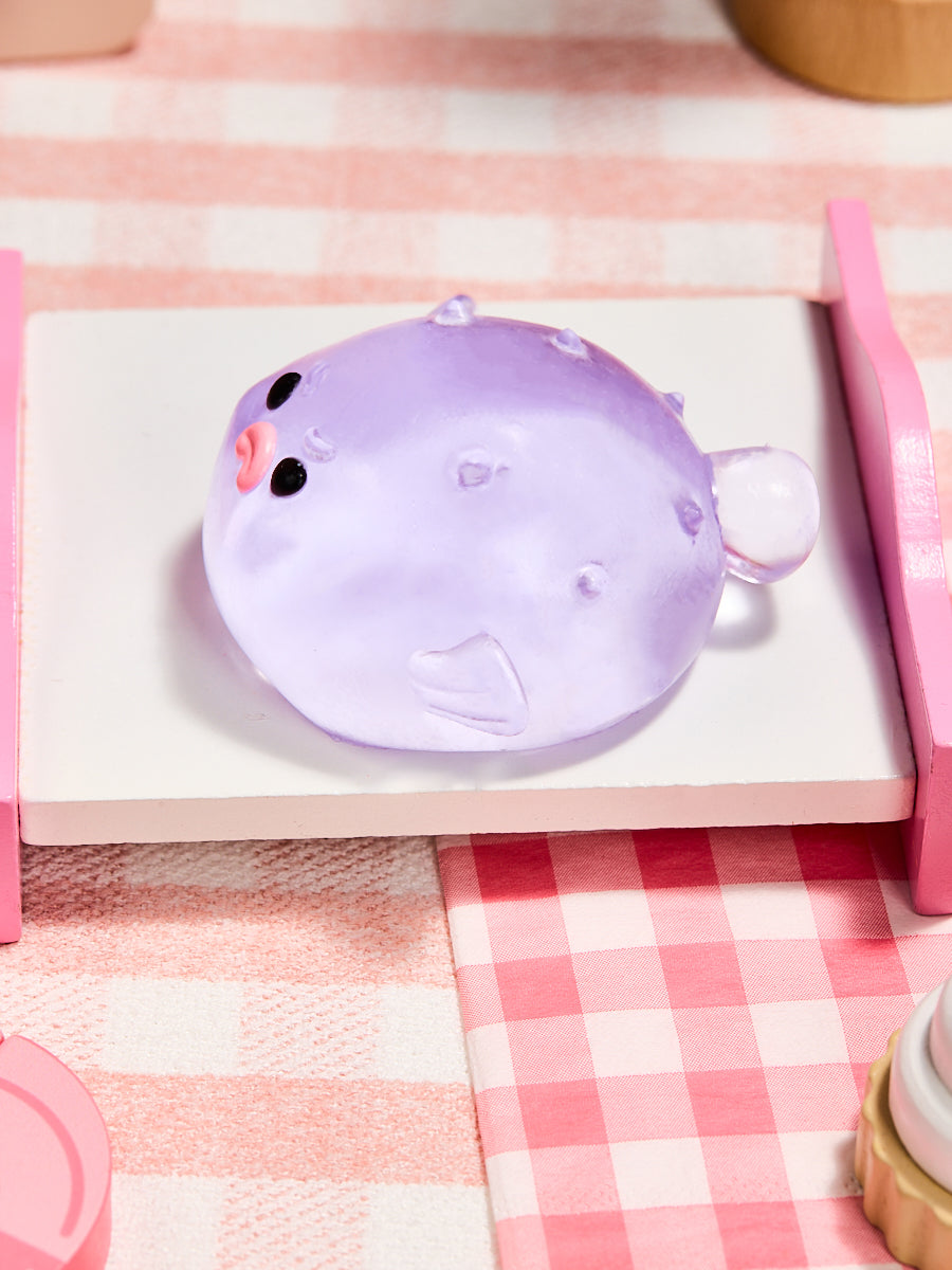 Transparent-purple Pufferfish Squishy Toy