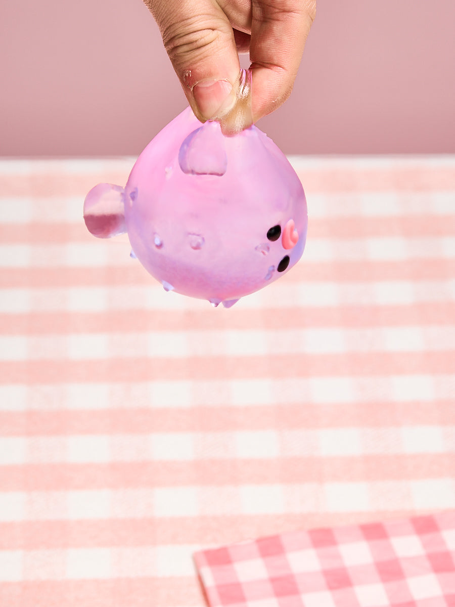 Transparent-purple Pufferfish Squishy Toy