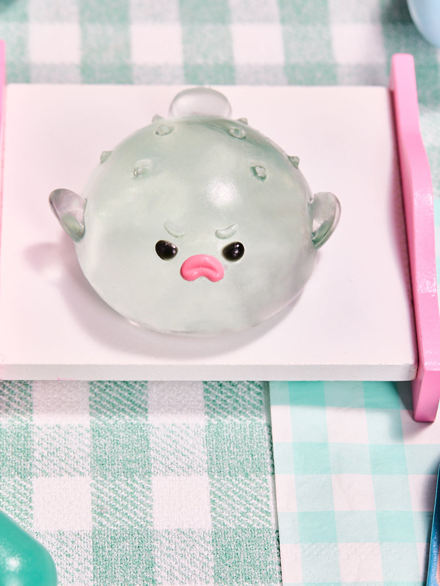 Transparent-green Pufferfish Squishy Toy
