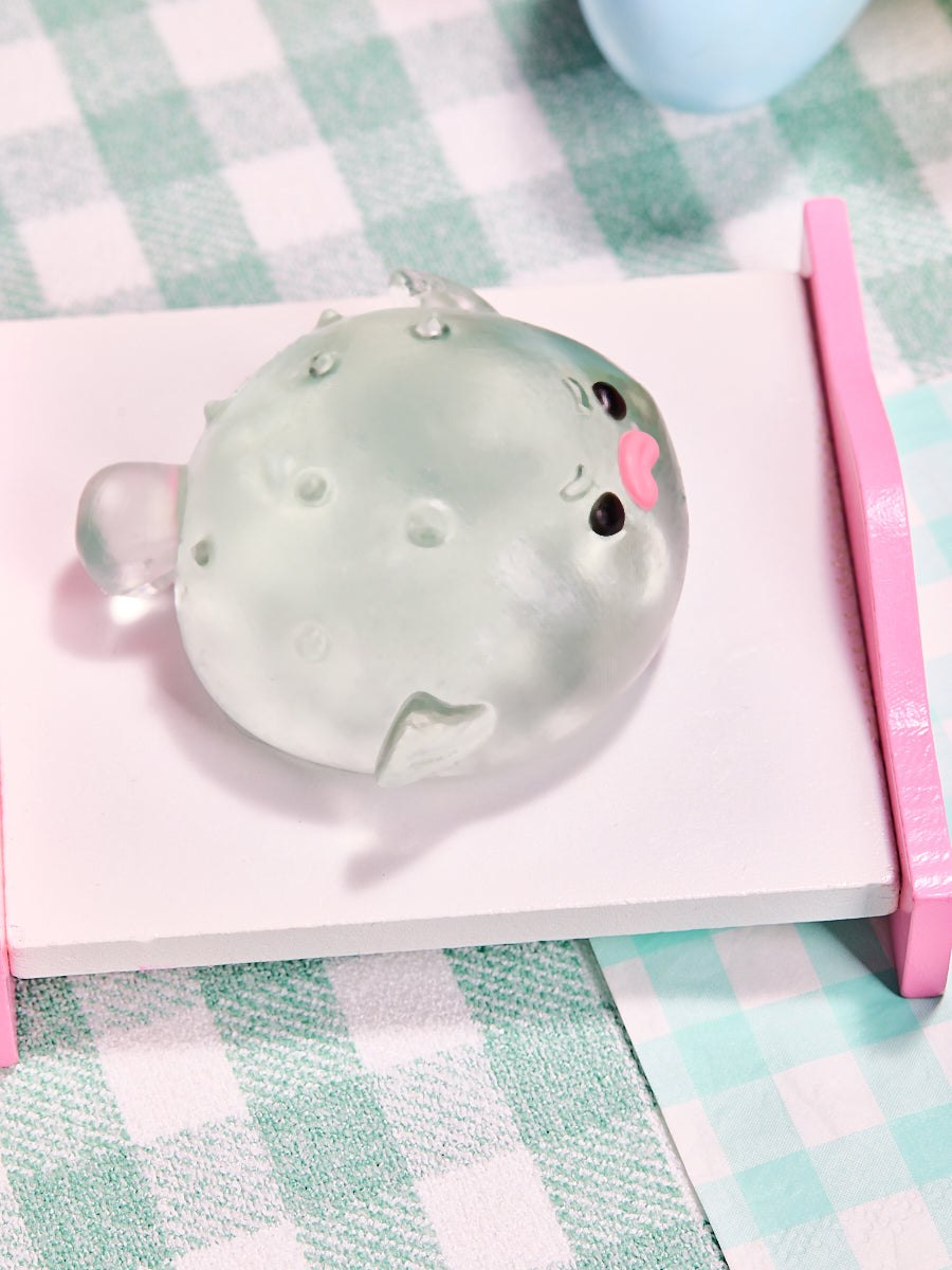Transparent-green Pufferfish Squishy Toy