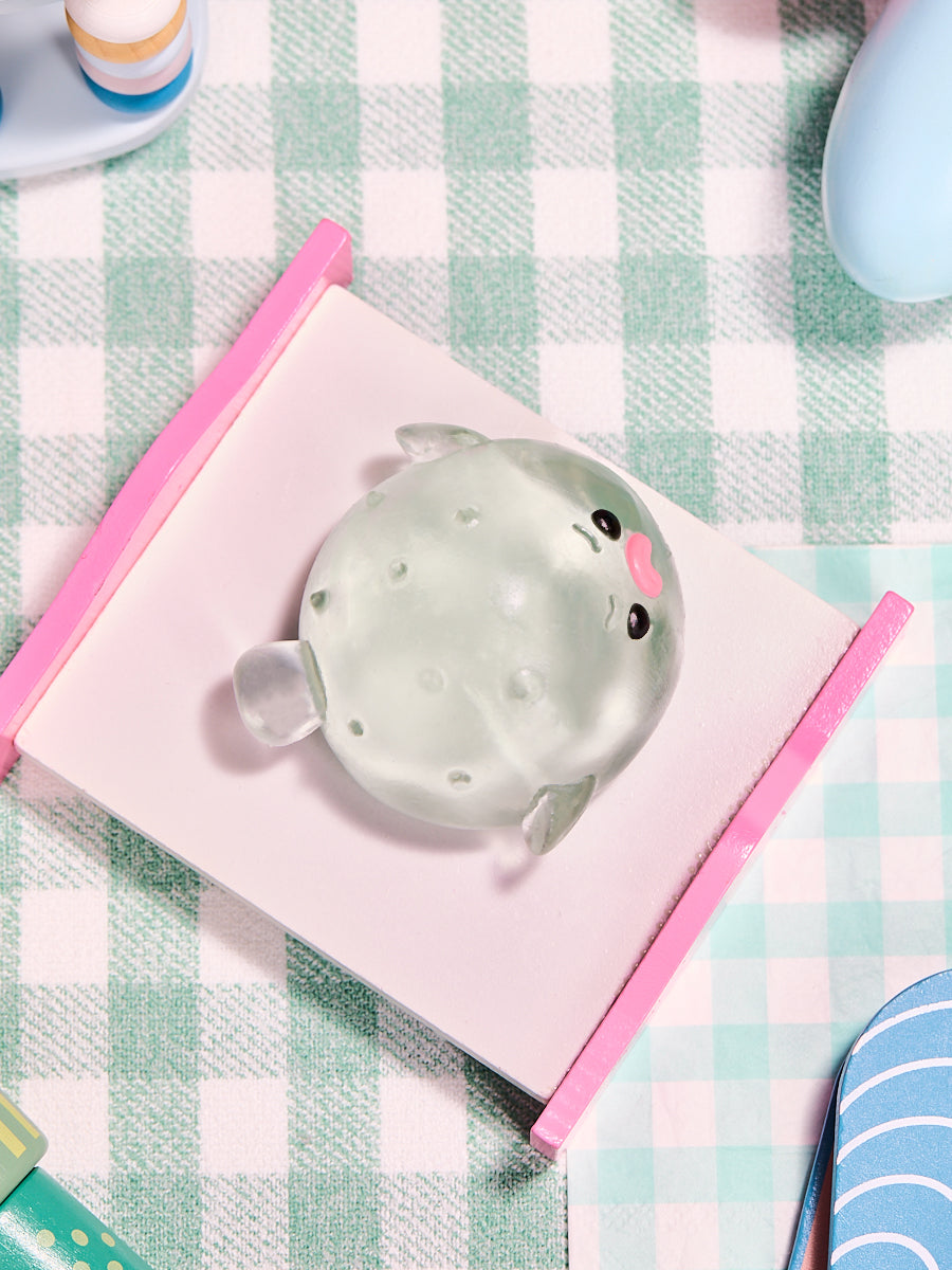 Transparent-green Pufferfish Squishy Toy