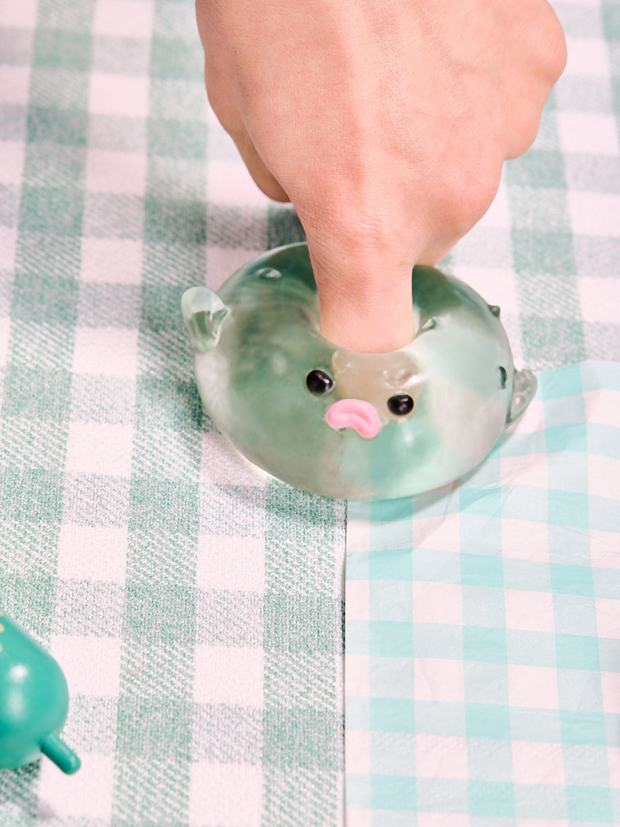 Transparent-green Pufferfish Squishy Toy