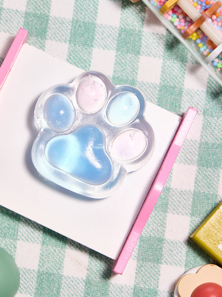 Transparent-blue-pink Paw Squishy Toy