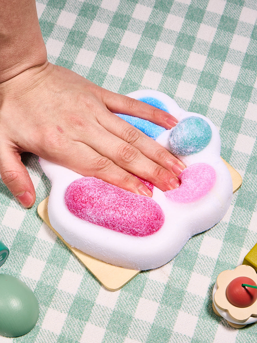Flocked Big Colorful Paw Squishy Toy