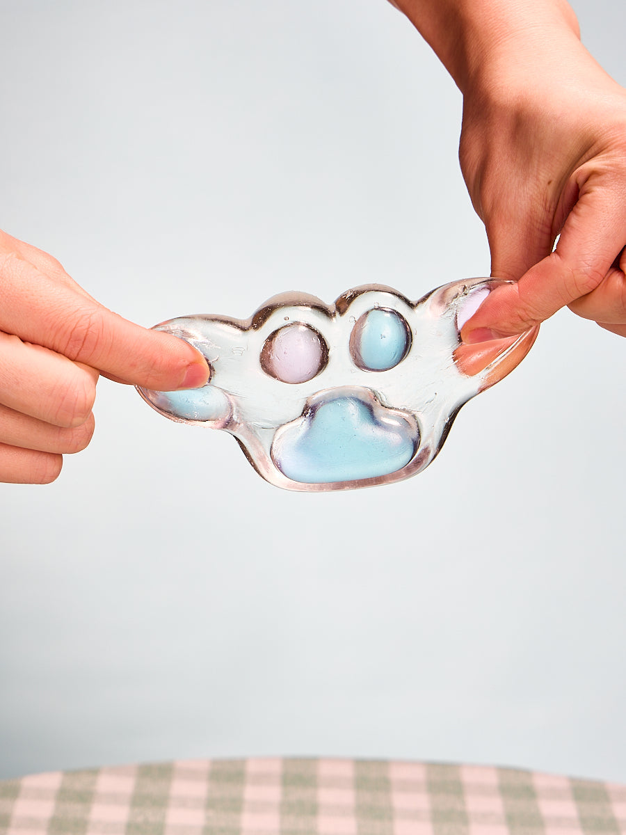 Transparent-blue-pink Paw Squishy Toy