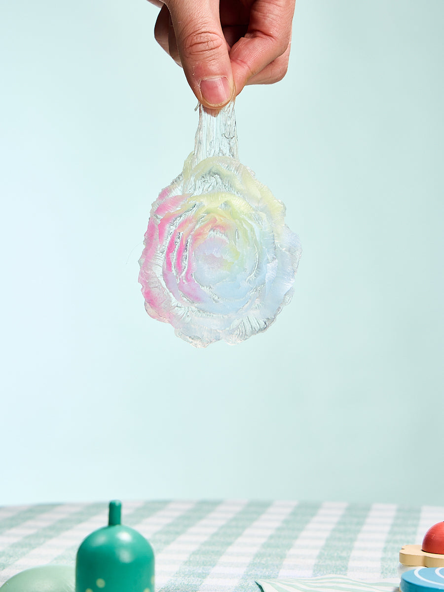 Transparent-colorful Peony Flower Squishy Toy