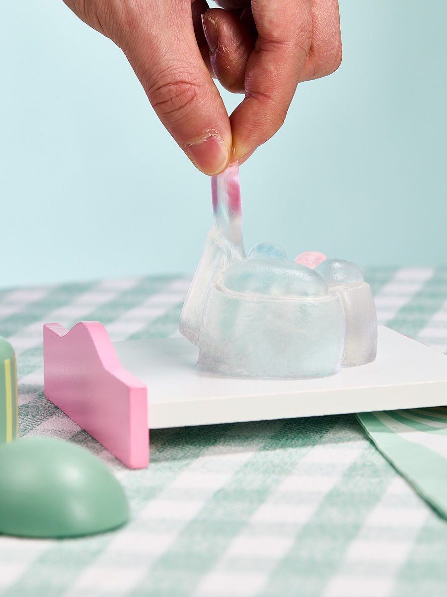 Transparent-blue-pink Paw Squishy Toy