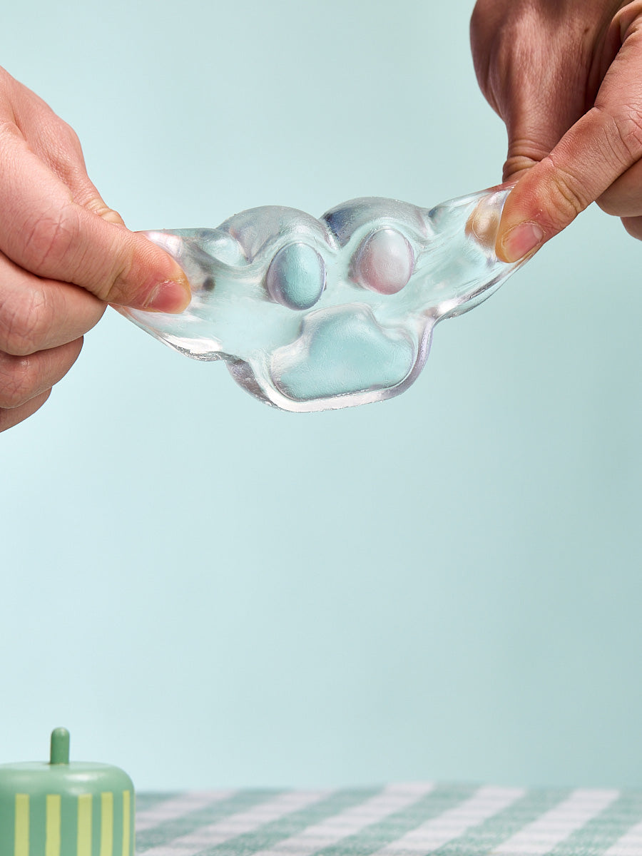 Transparent-blue-pink Paw Squishy Toy