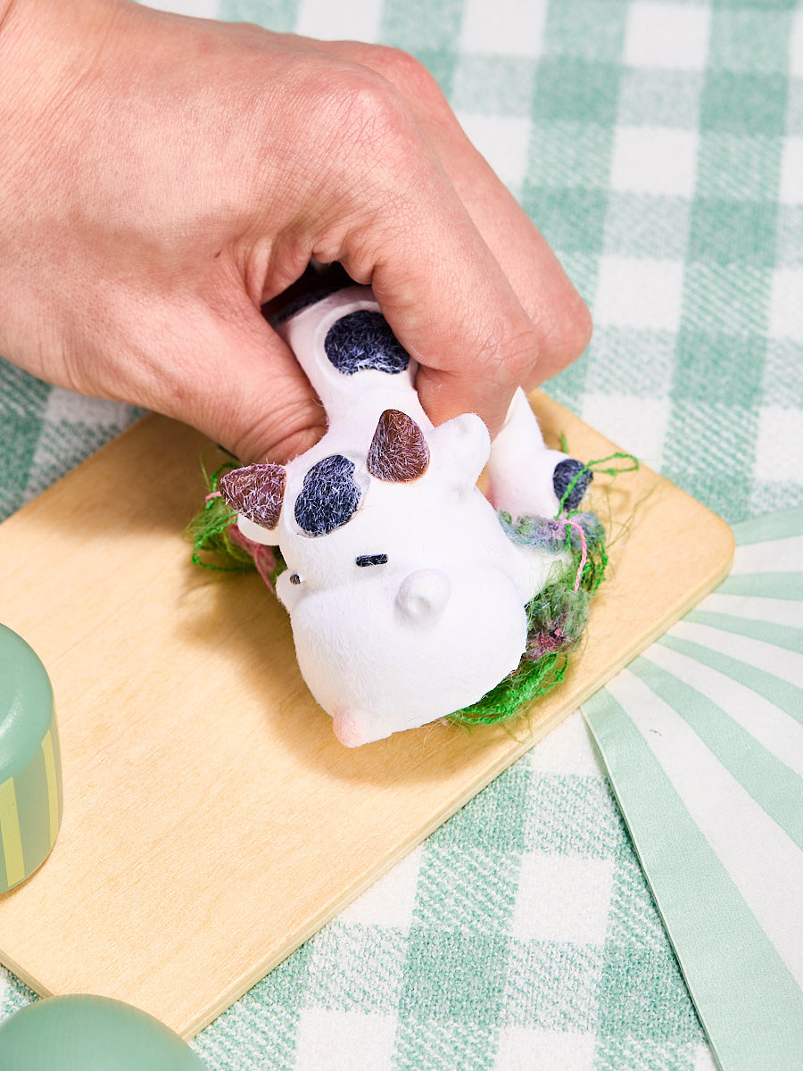 Flocked Cow Squishy Toy