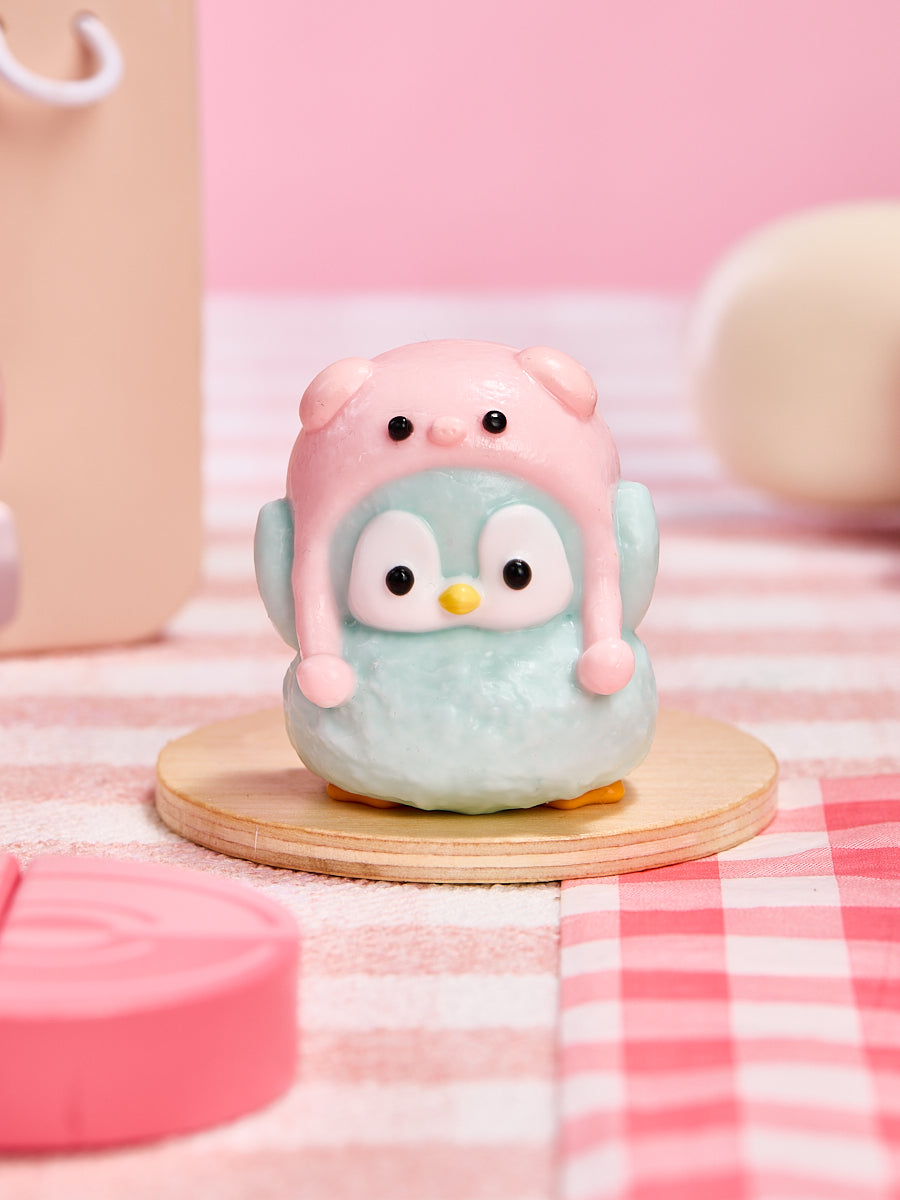 Cute Penguin with Pig Hat Squishy Toy
