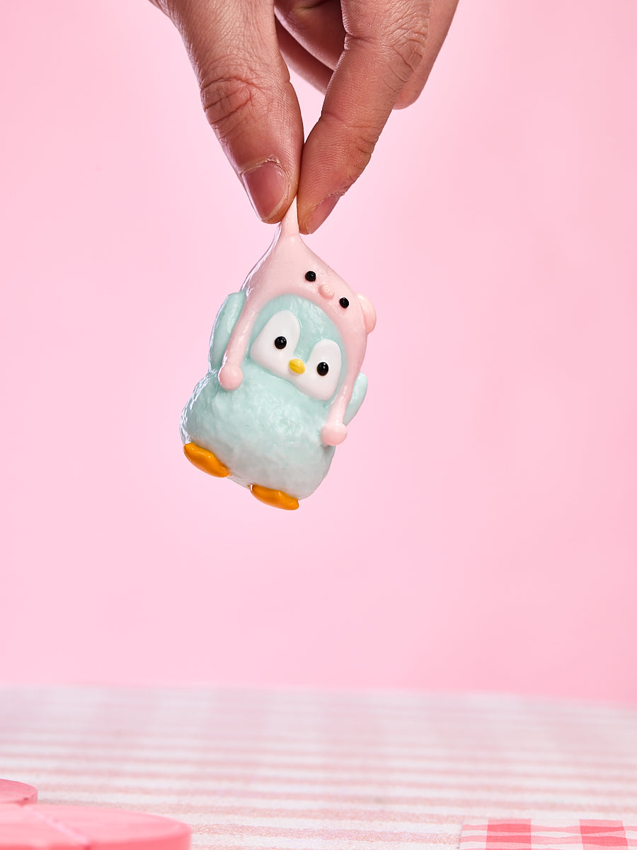 Cute Penguin with Pig Hat Squishy Toy