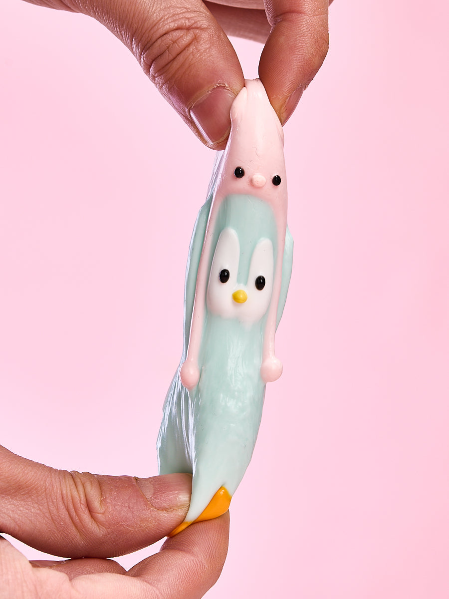Cute Penguin with Pig Hat Squishy Toy