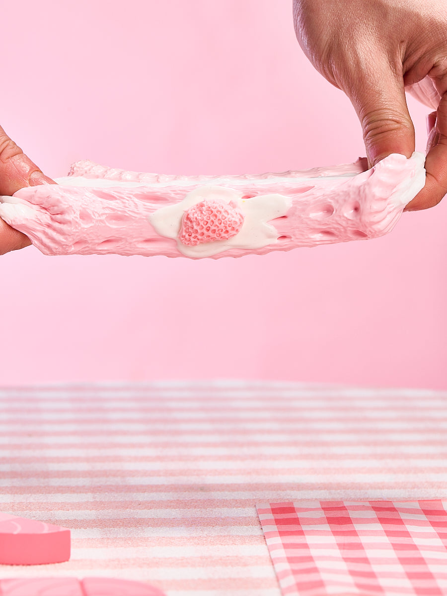 Pink Strawberry Sandwich Cookie Squishy Toy