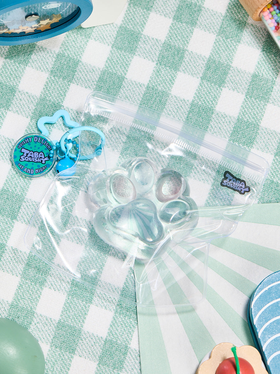 Transparent-blue-pink Paw Squishy Toy