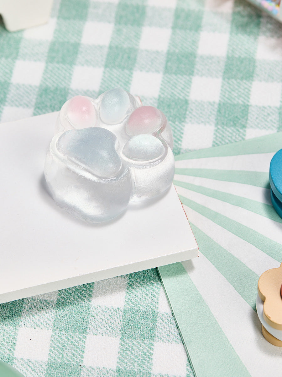 Transparent-blue-pink Paw Squishy Toy
