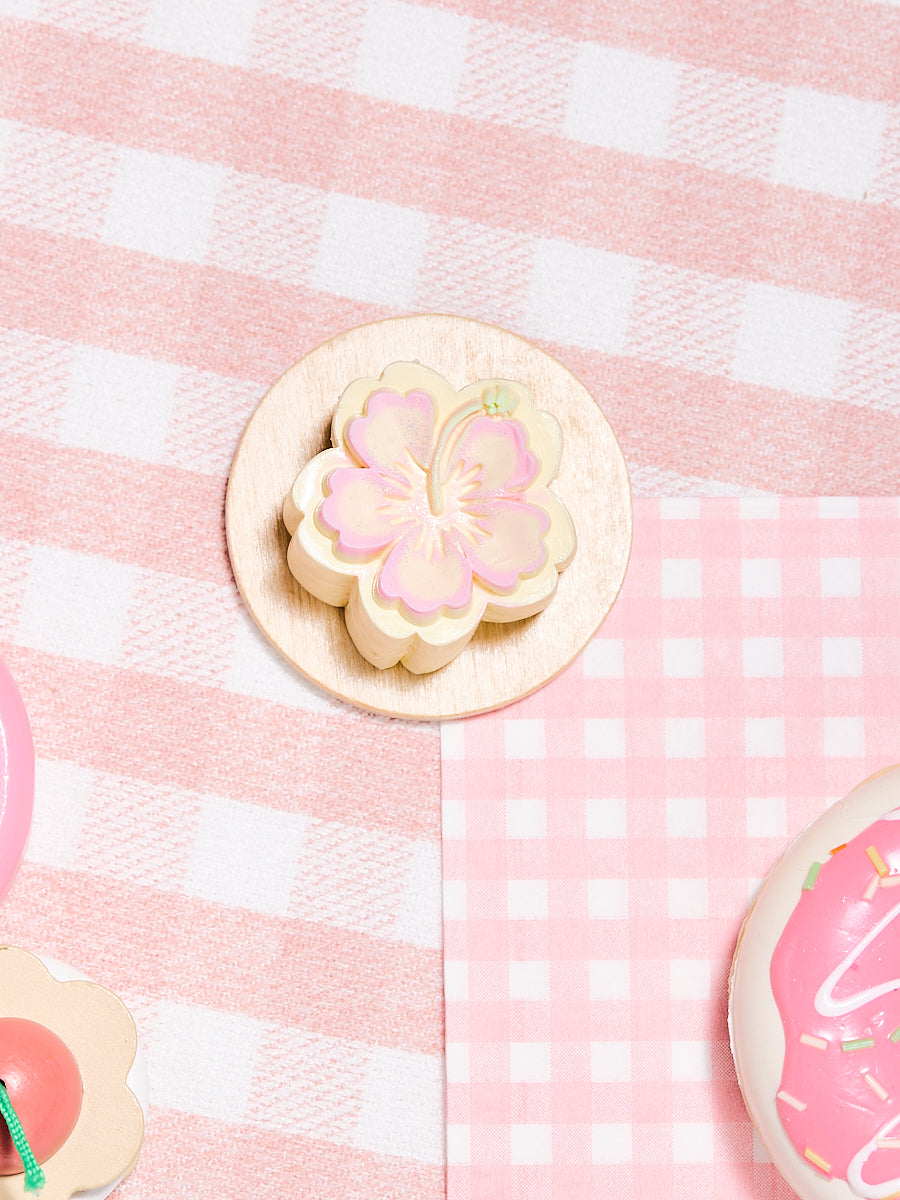 Pink Hibiscus Flower Squishy Toy