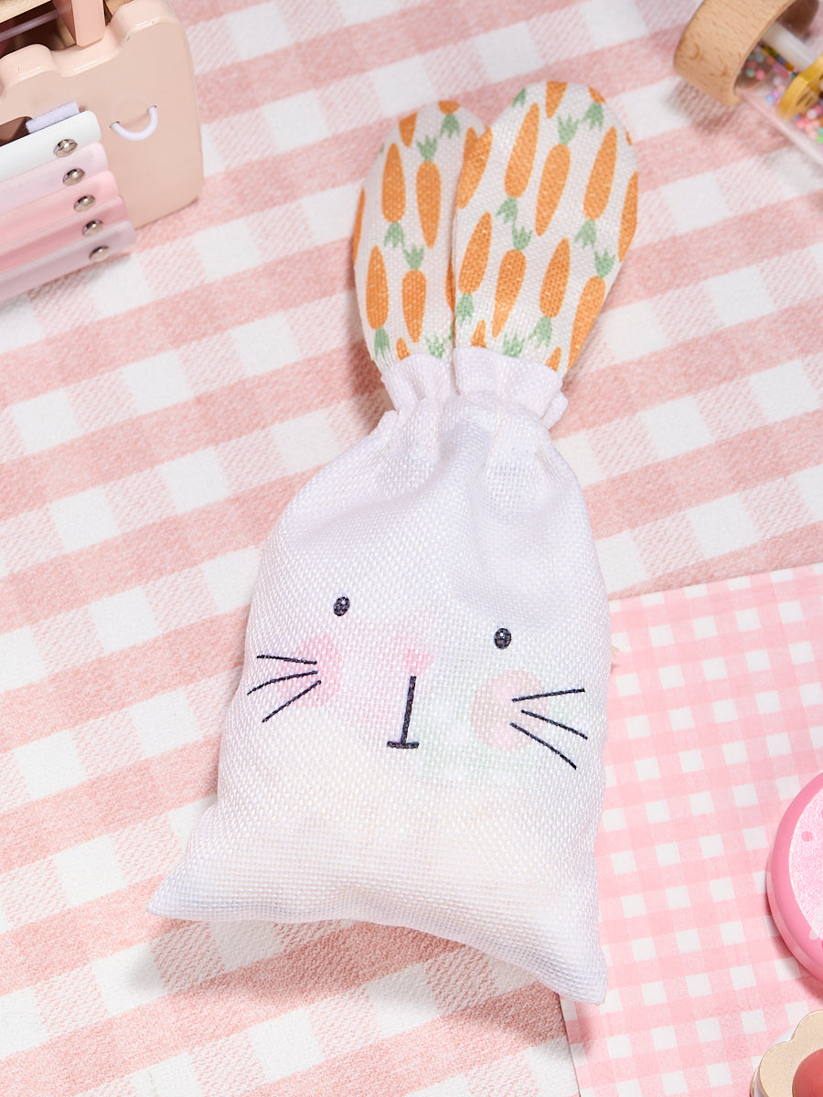 Easter Bunny Linen Drawstring Wrapping Gift Bag