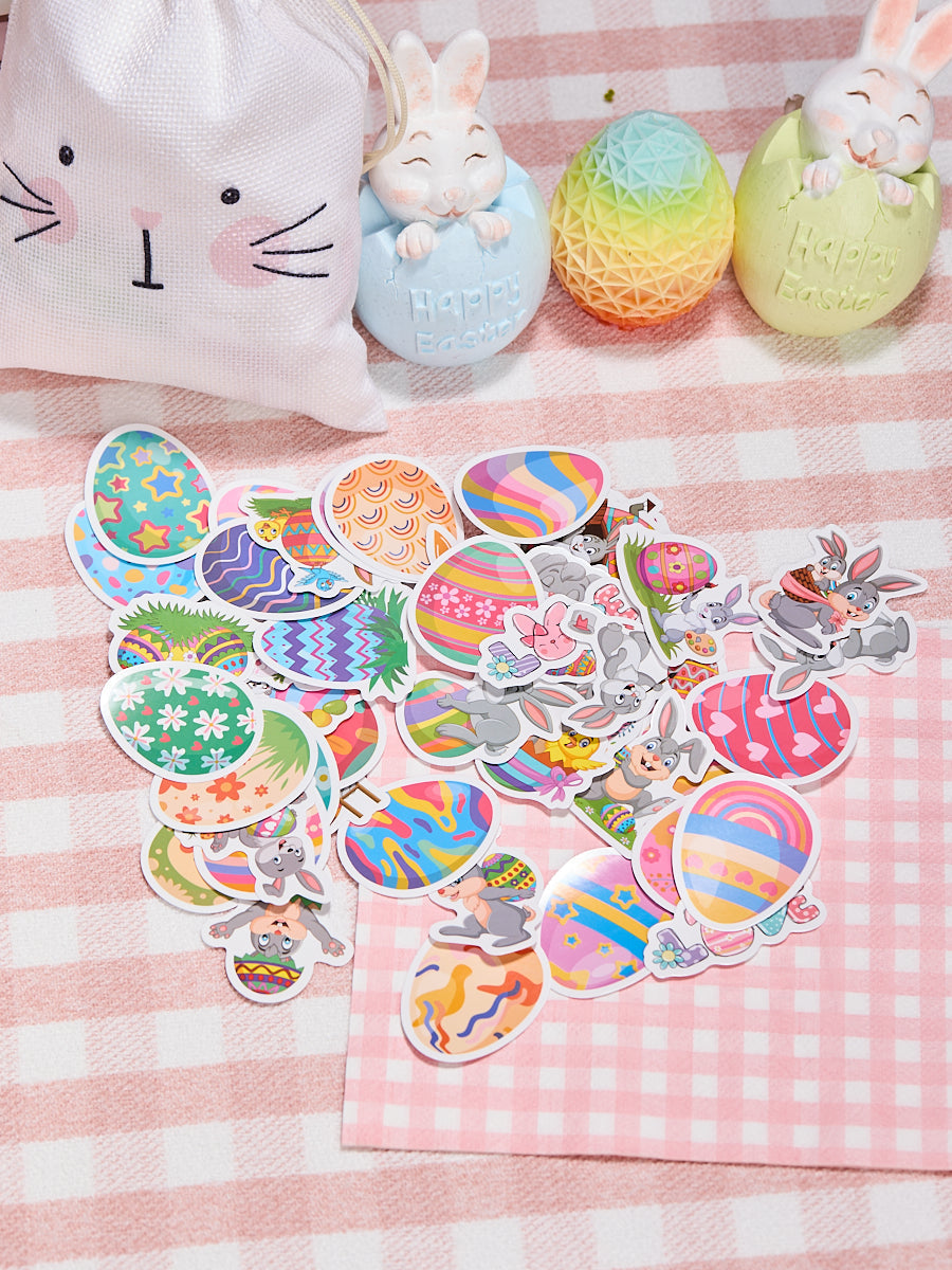 Easter Bunny Linen Drawstring Wrapping Gift Bag