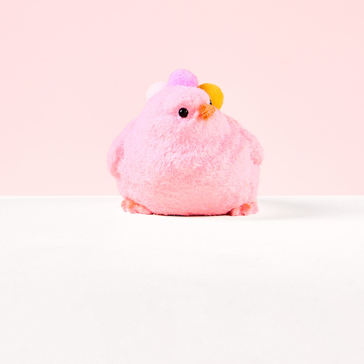 Floced Pink Chick Squishy Toy