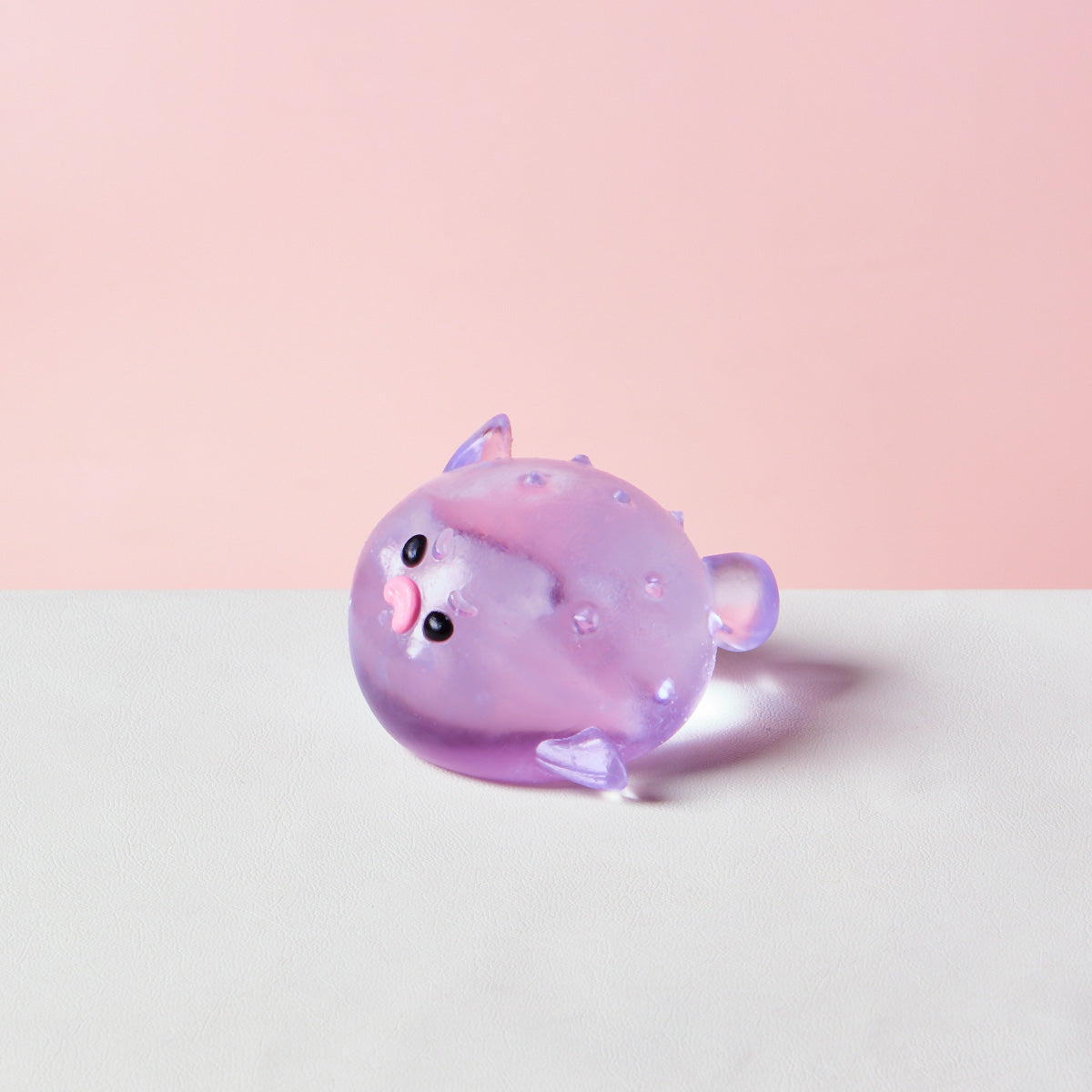 Transparent-purple Pufferfish Squishy Toy