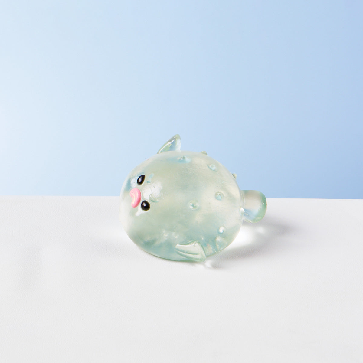 Transparent-green Pufferfish Squishy Toy