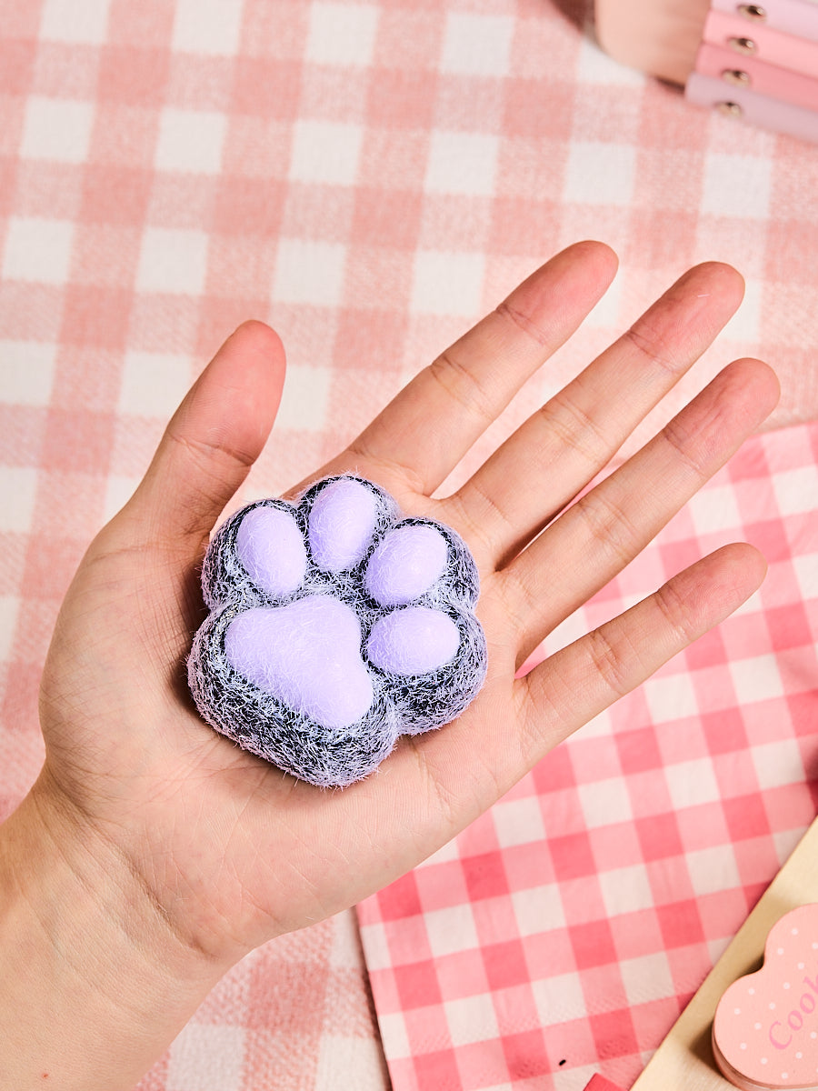 Flocked Black-purple Paw Squeeze Toys