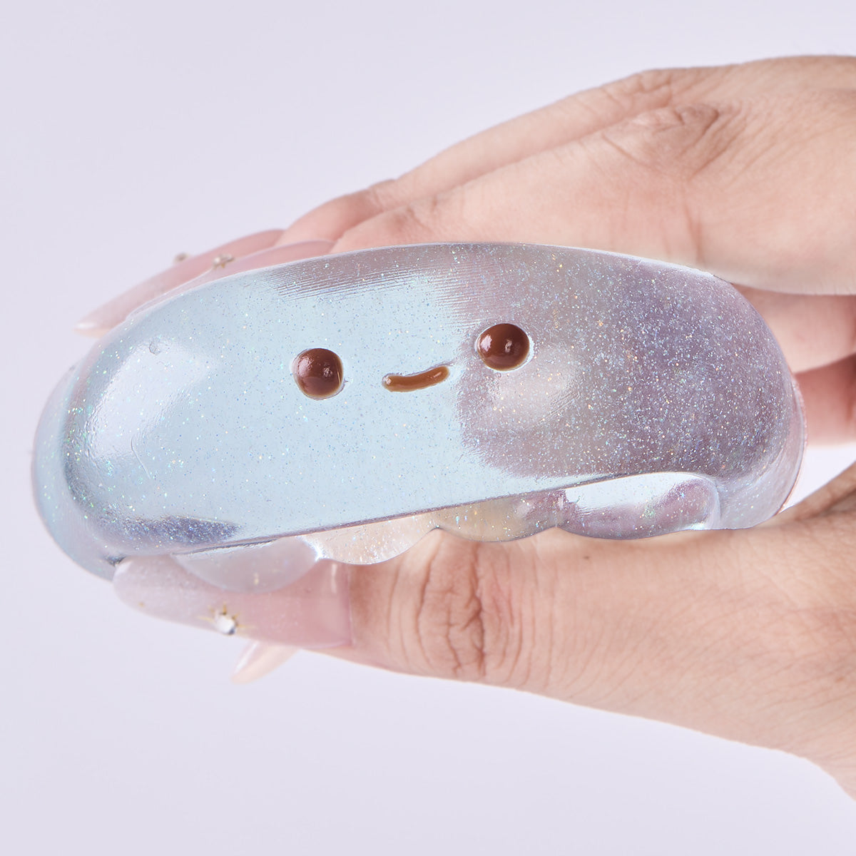 Glitter Transparent-blue Jellyfish Squishy Toy