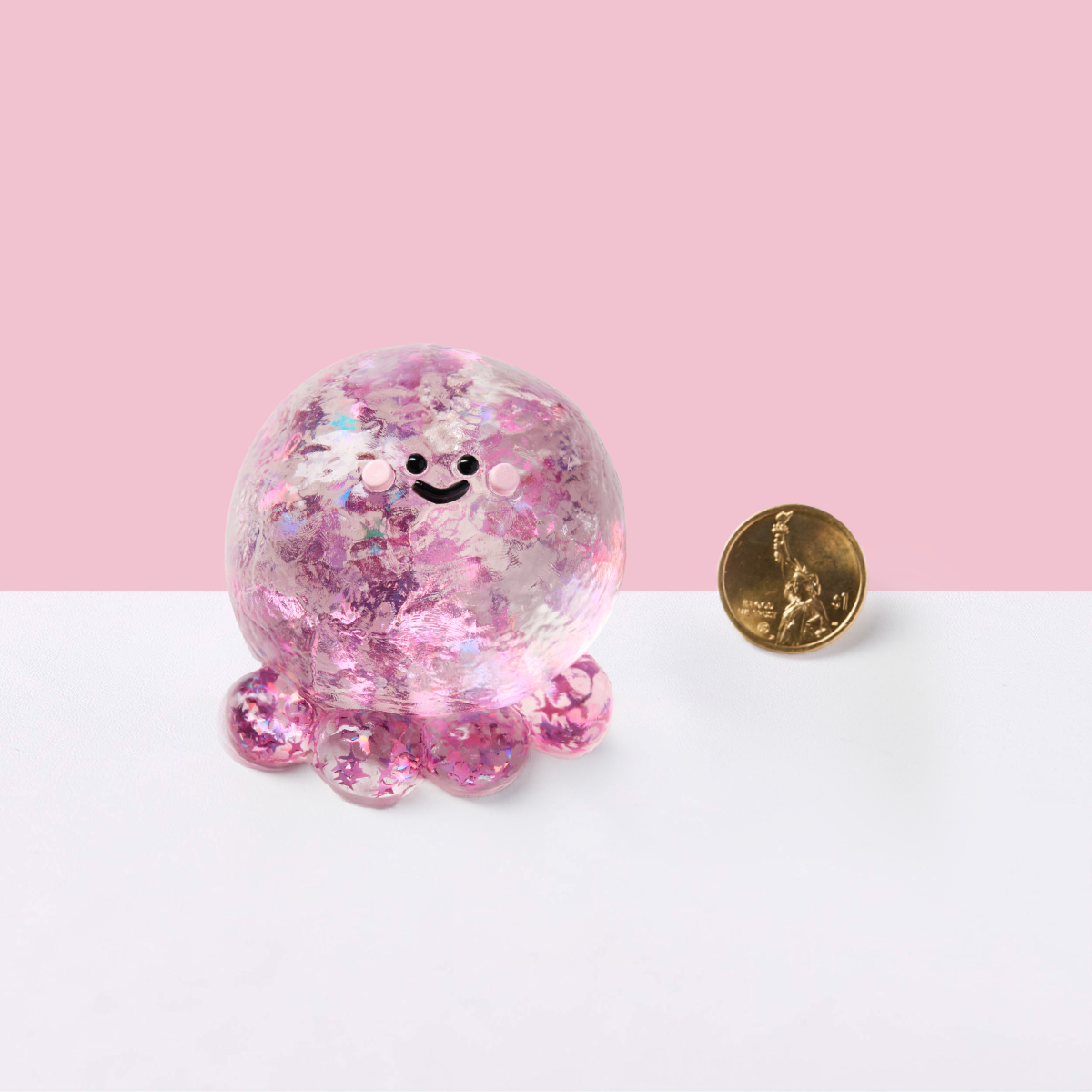 Blingbling Fuchsia Octopus Squishy Toy