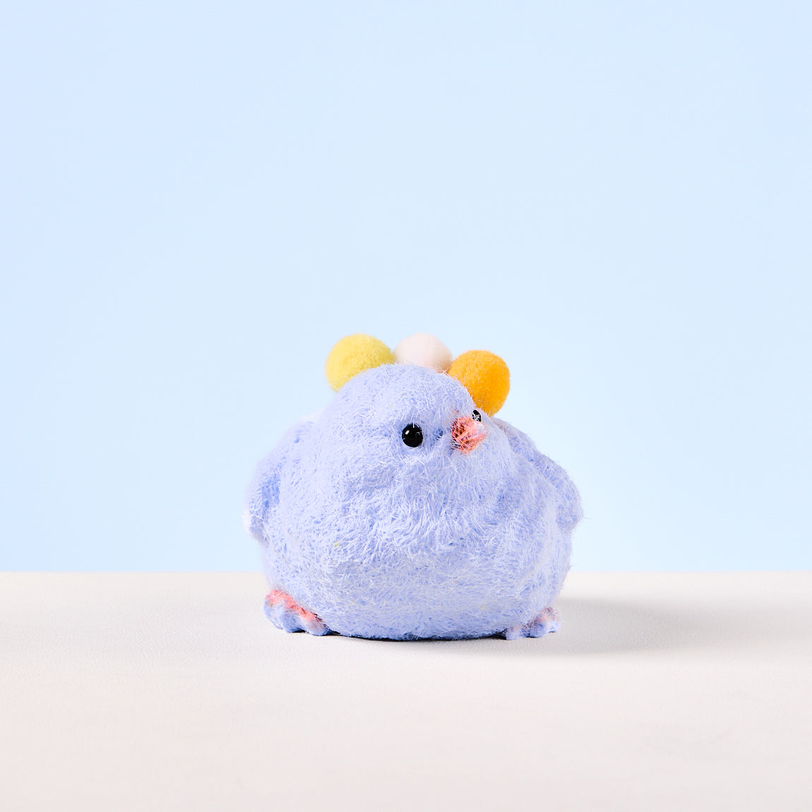 Flocked Blue Chick Squishy Toy
