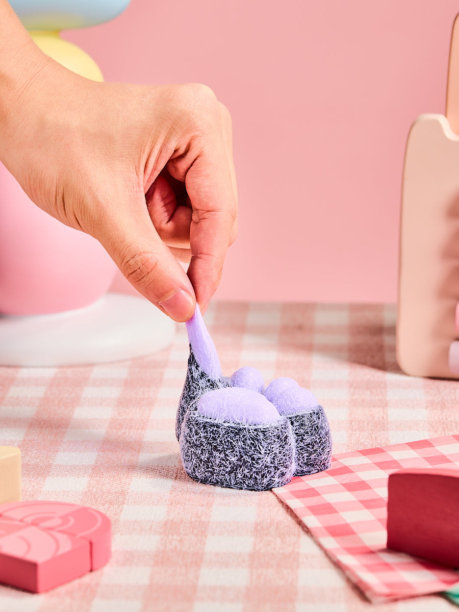 Flocked Black-purple Paw Squeeze Toys