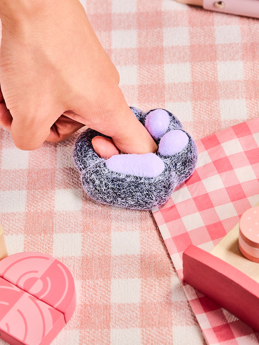 Flocked Black-purple Paw Squeeze Toys