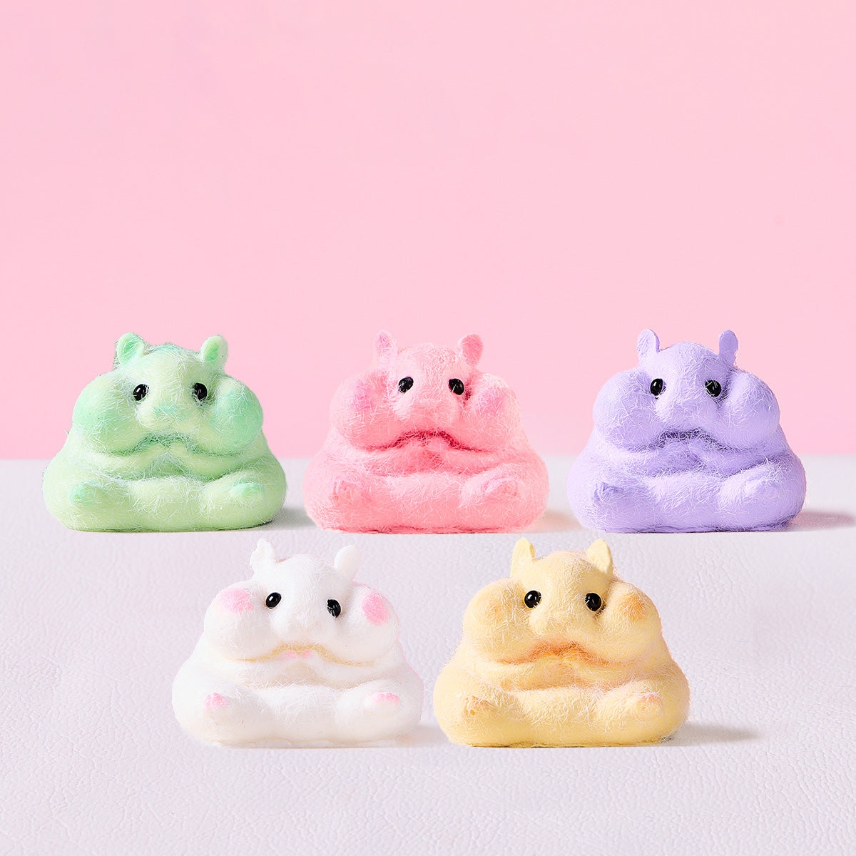 Flocked Hamster Set Squishy Toy