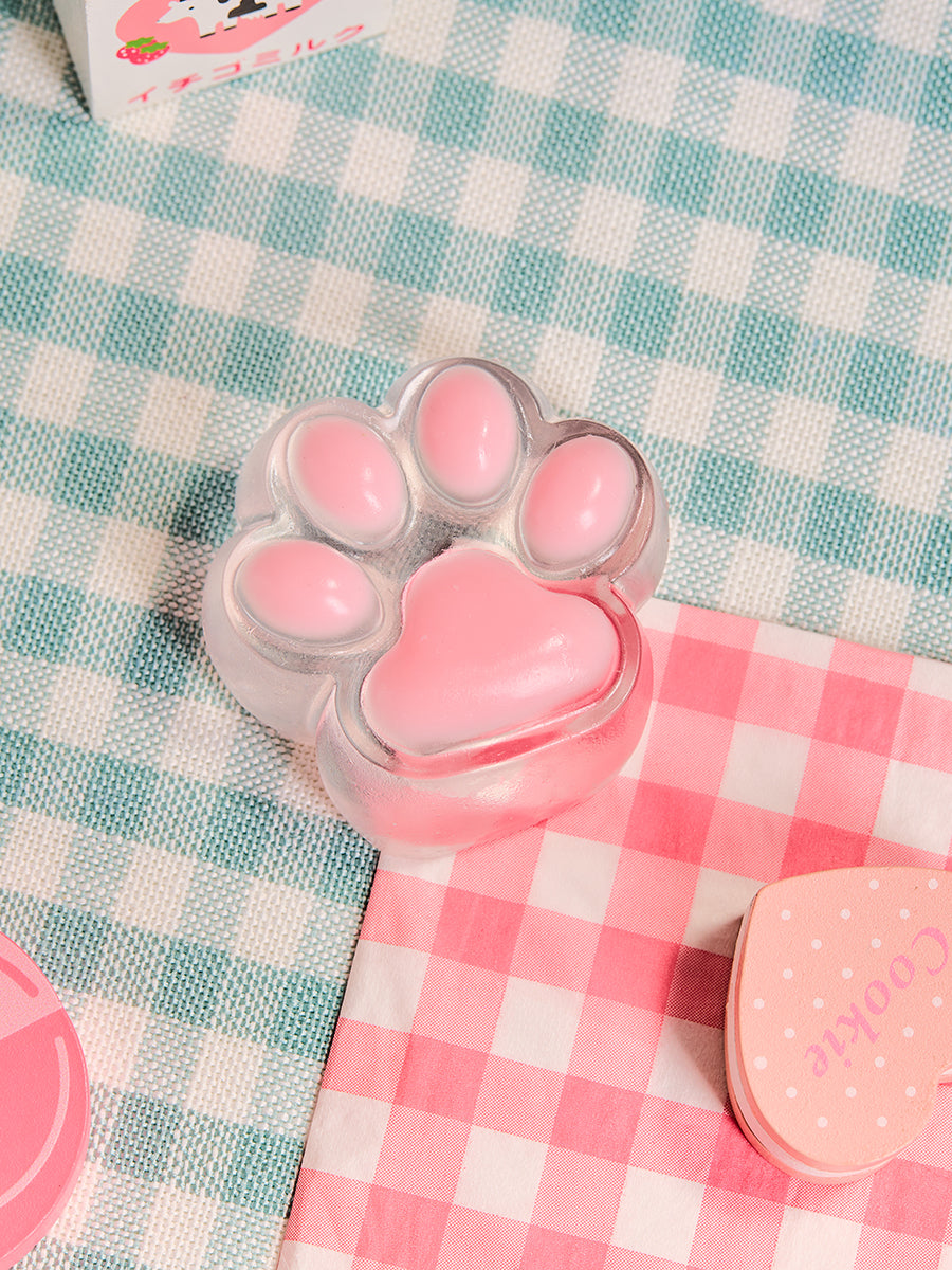 Transparent-pink Paw Squishy Toy
